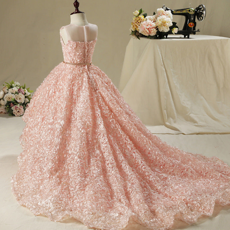 Girl Pageant Princess Dress Baby Girl Sweet Tail Sequnis Birthday Party Formal Dress, PInk(Short) / 3-4 Years (110cm) Girl Pageant Princess Dress Baby Girl Sweet Tail Sequnis Birthday Party Formal Dress, PInk(Short) / 3-4 Years (110cm)