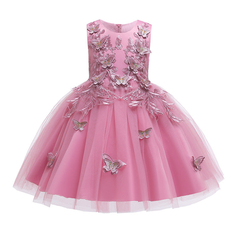 Girl Formal Princess Dresses Baby Girl Summer Cute Butterflies Fluffy Birthday Ball Gowns Prom Dresses