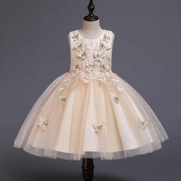 Girl Formal Princess Dresses Baby Girl Summer Cute Butterflies Fluffy Birthday Ball Gowns Prom Dresses