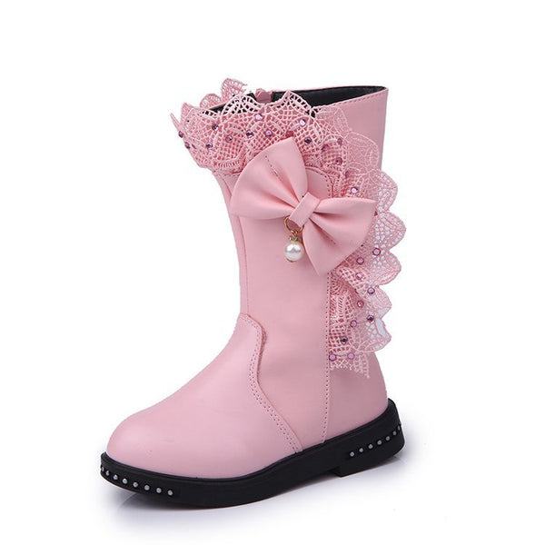 Elegant Girls Bow Princess Boots