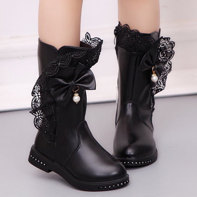 Elegant Girls Bow Princess Boots