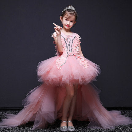 Girls Pageant Dresses Baby Girl Summer Tail Sleeveless Fluffy Princess Dresses