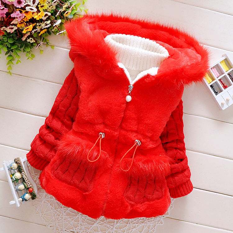 Baby Girls Winter Cute Mid-long Jacket