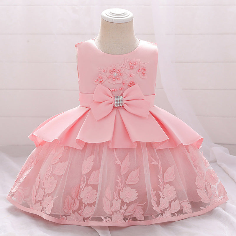 Baby Girl Birthday Party Dresses Infant Summer Embroidered Ball Gowns Princess Dresses