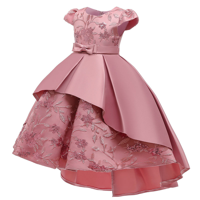 Girl Formal Dresses Baby Girl Flower Bow Fluffy Birthday Party Dress Girls Pageant Dresses