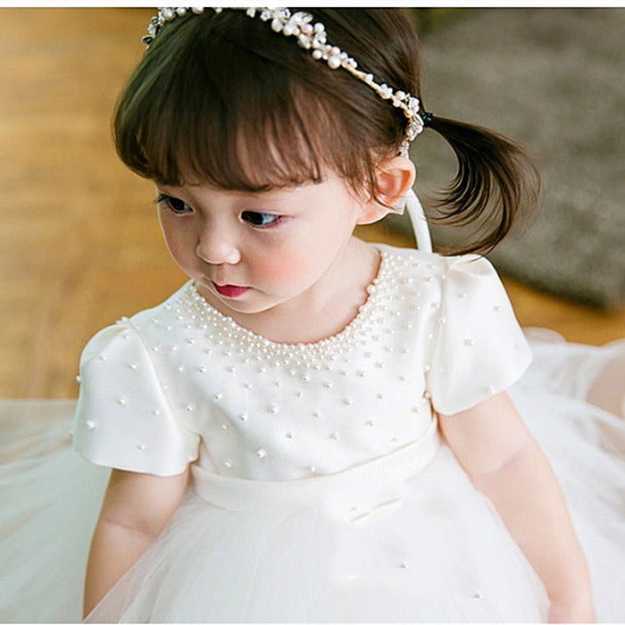 Flower Girl Dresses Baby Girl Summer White Puffy Formal Princess Dresses