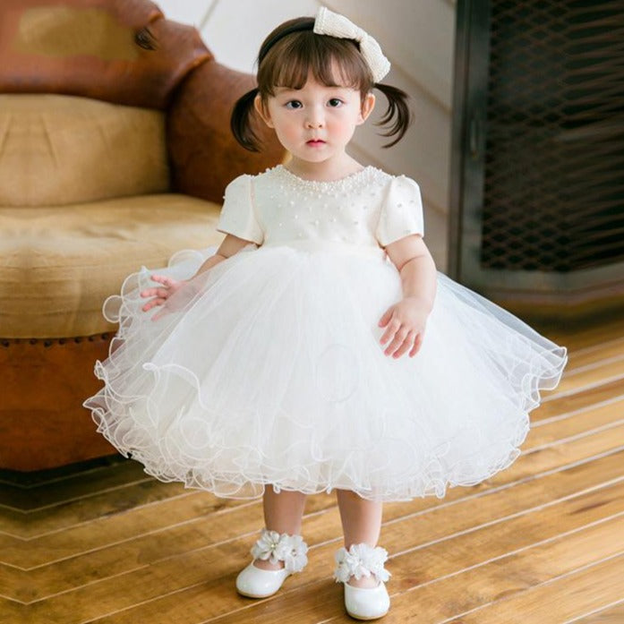 Flower Girl Dresses Baby Girl Summer White Puffy Formal Princess Dresses