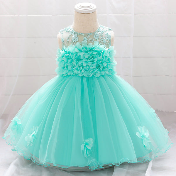 Baby Girl Birthday Dresses Toddler Summer Lace Sleeveless Formal Princess Dress