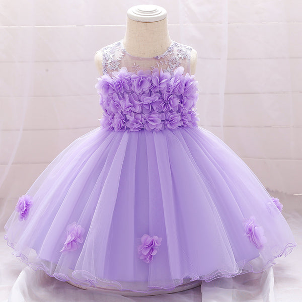 Baby Girl Birthday Dresses Toddler Summer Lace Sleeveless Formal Princess Dress