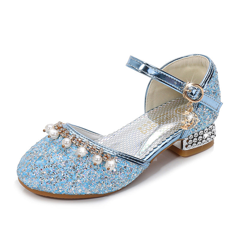 Girls Sequins Princess Pearl Dress Shoe