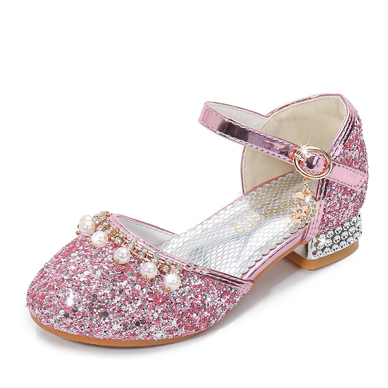 Girls Sequins Princess Pearl Dress Shoe