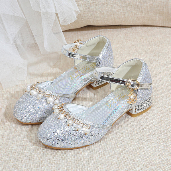 Girls Sequins Princess Pearl Dress Shoe
