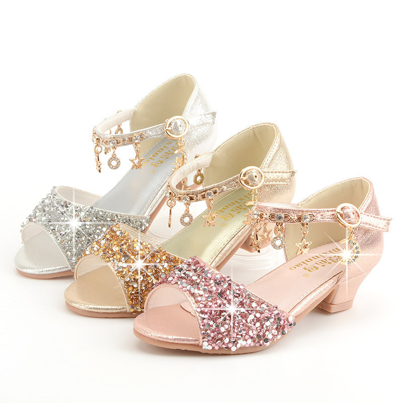 Cute Girls Sequins Princess Sandal