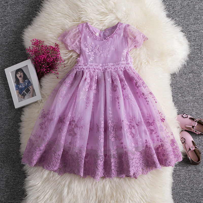 Flower Girl Dress Kids Summer Mesh Tulle Birthday Party Princess Dress Girls Pageant Dresses