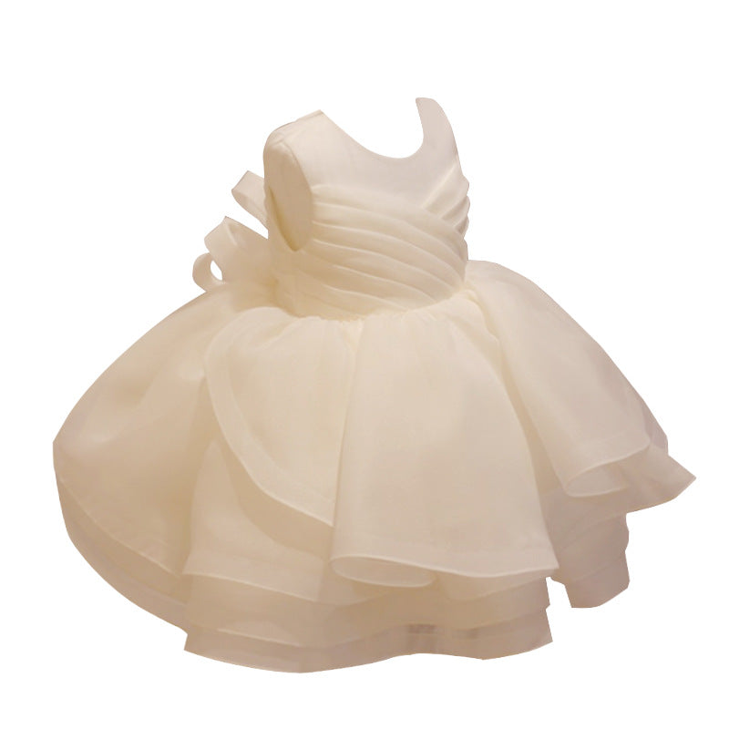 Baby Girl First Communion Toddler Summer Elegant Puffy Mesh Princess Baptism Dress