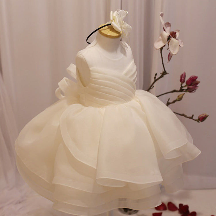 Baby Girl First Communion Toddler Summer Elegant Puffy Mesh Princess Baptism Dress