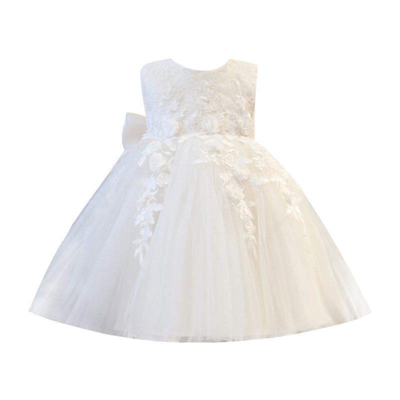 Baptism Dresses Baby Girl White Flower Girl Dress Fluffy Formal Princess Dress