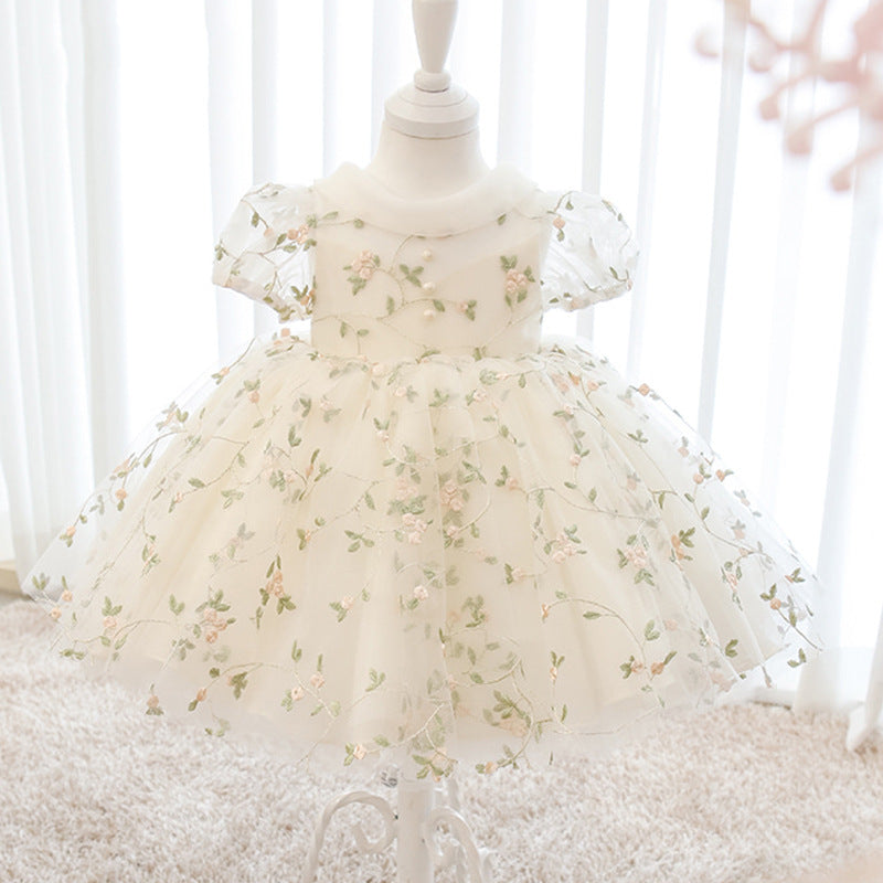 Toddler Girl Birthday Party Dress White Puffy Sleeves Flower Girl Dres marryshe Toddler Girl Birthday Party Dress White Puffy Sleeves Flower Girl Dres marryshe
