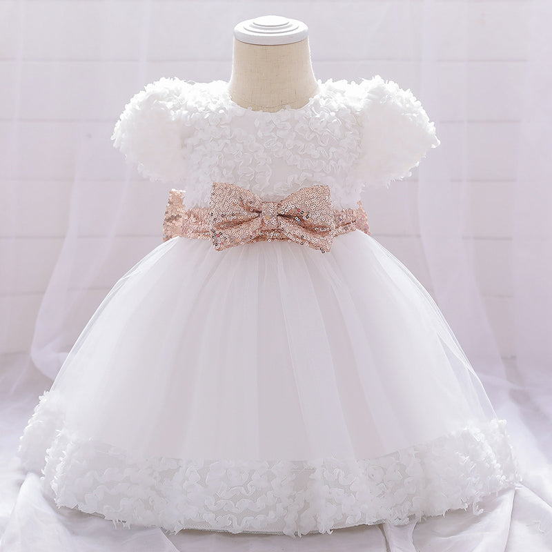 Baby Girls Birthday Party Dresses Infant Cute Bow Fluffy Formal Princess Dress