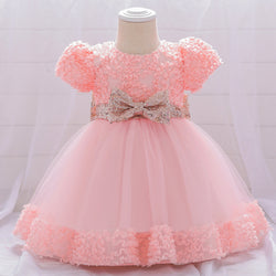 Baby Girls Birthday Party Dresses Infant Cute Bow Fluffy Formal Princess Dress