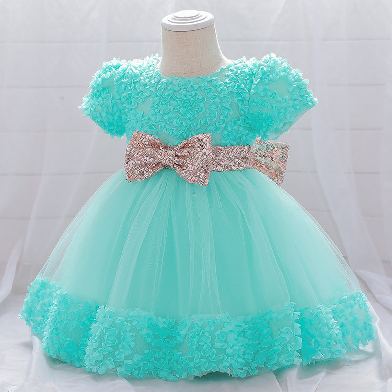 Baby Girls Birthday Party Dresses Infant Cute Bow Fluffy Formal Princess Dress