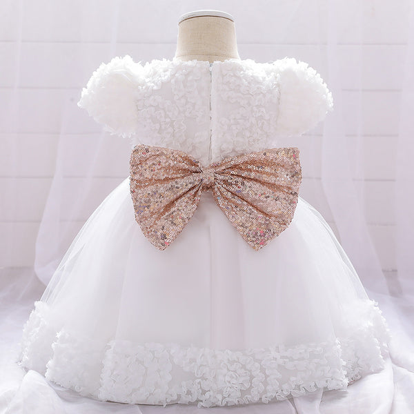 Baby Girls Birthday Party Dresses Infant Cute Bow Fluffy Formal Princess Dress