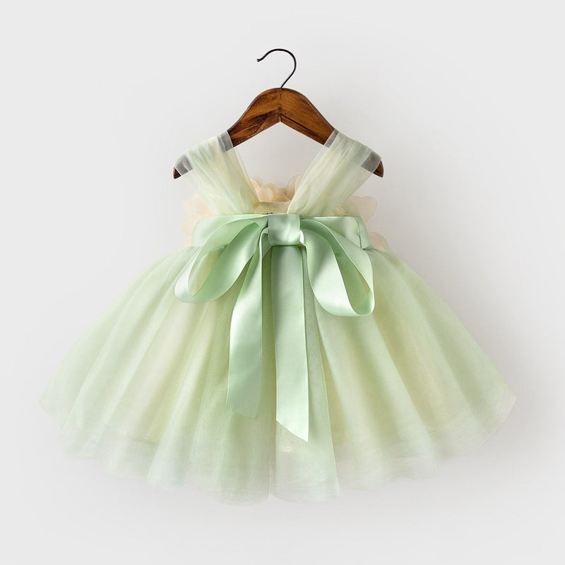 Baby Flower Girl Dress Toddler Birthday Party Dress Summer Green Cake Puffy Girl Formal Dresses