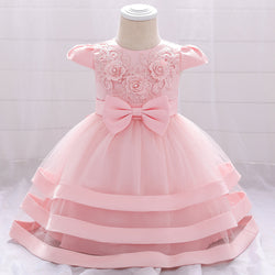 Infant Birthday Dresses Baby Girl Bow-knot Cake Formal Party Dress