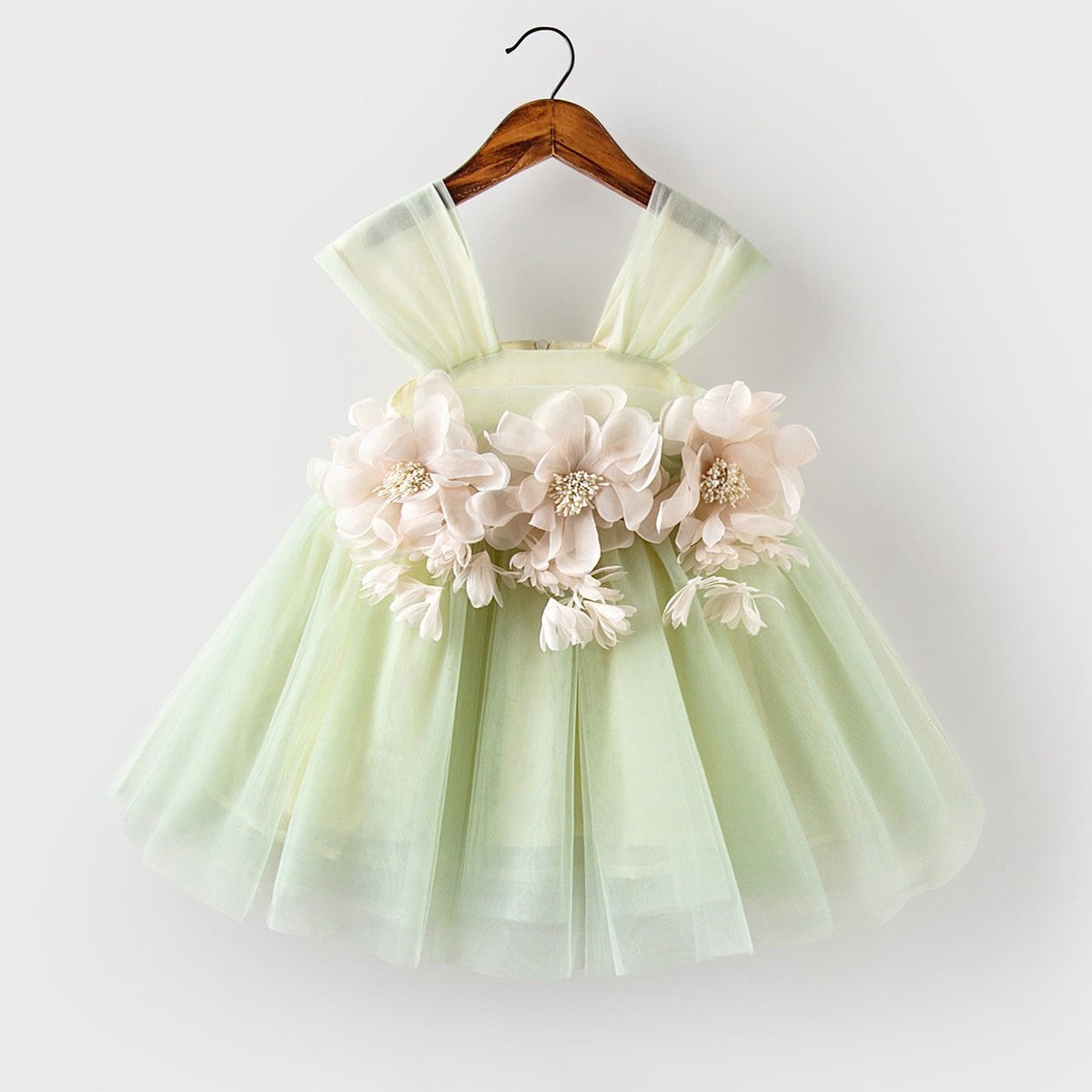 Baby Flower Girl Dress Toddler Birthday Party Dress Summer Green