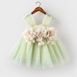 Baby Flower Girl Dress Toddler Birthday Party Dress Summer Green Cake Puffy Girl Formal Dresses