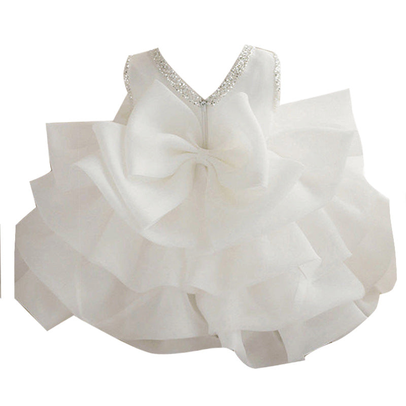 Baptism Dresses Baby Girl Princess Dress Summer White Puffy Girl Dress Christening Dress
