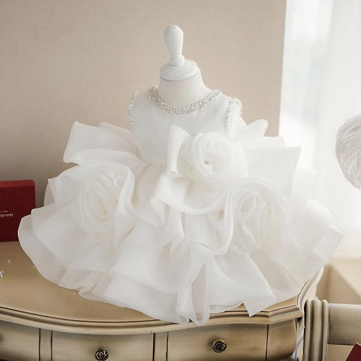 Baptism Dresses Baby Girl Princess Dress Summer White Puffy Girl Dress Christening Dress