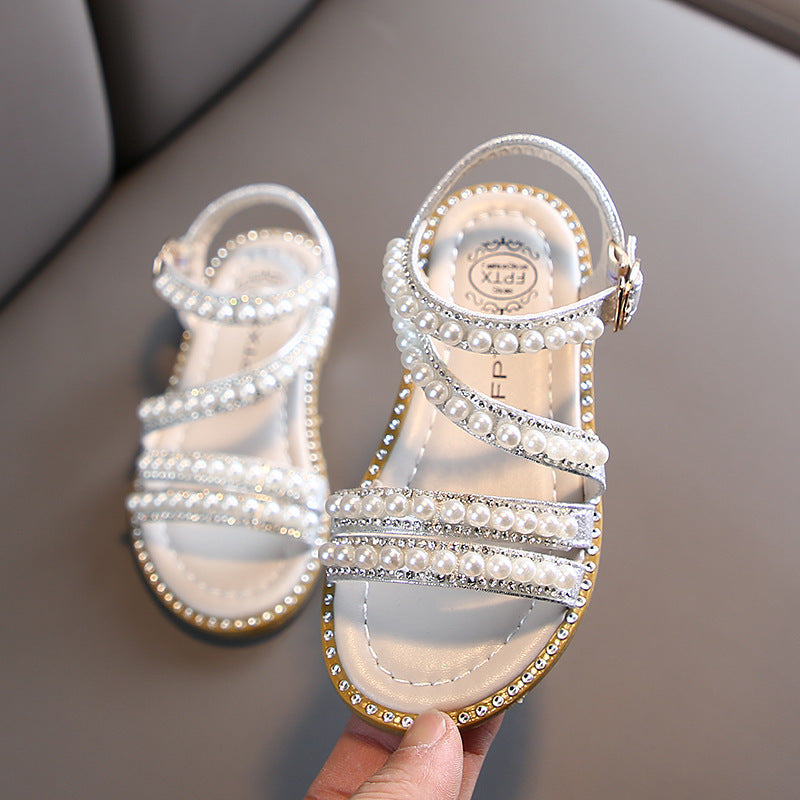 Girl Dress Shoes Children's Bead Beach Sandals