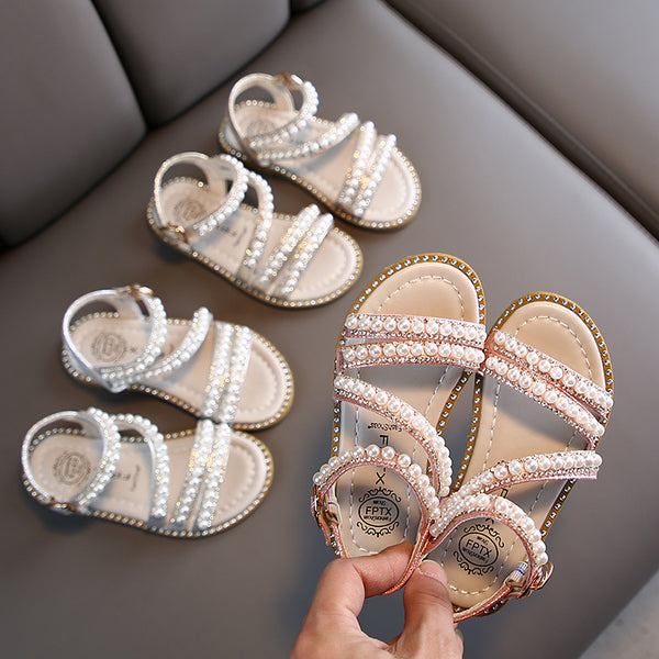 Girl Dress Shoes Children's Bead Beach Sandals