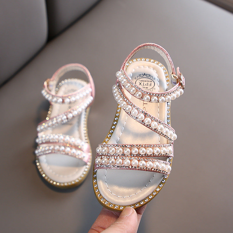 Girl Dress Shoes Children's Bead Beach Sandals