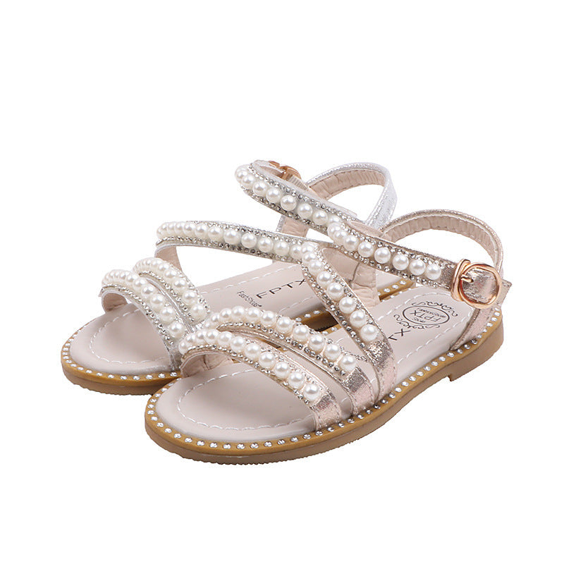 Girl Dress Shoes Children's Bead Beach Sandals