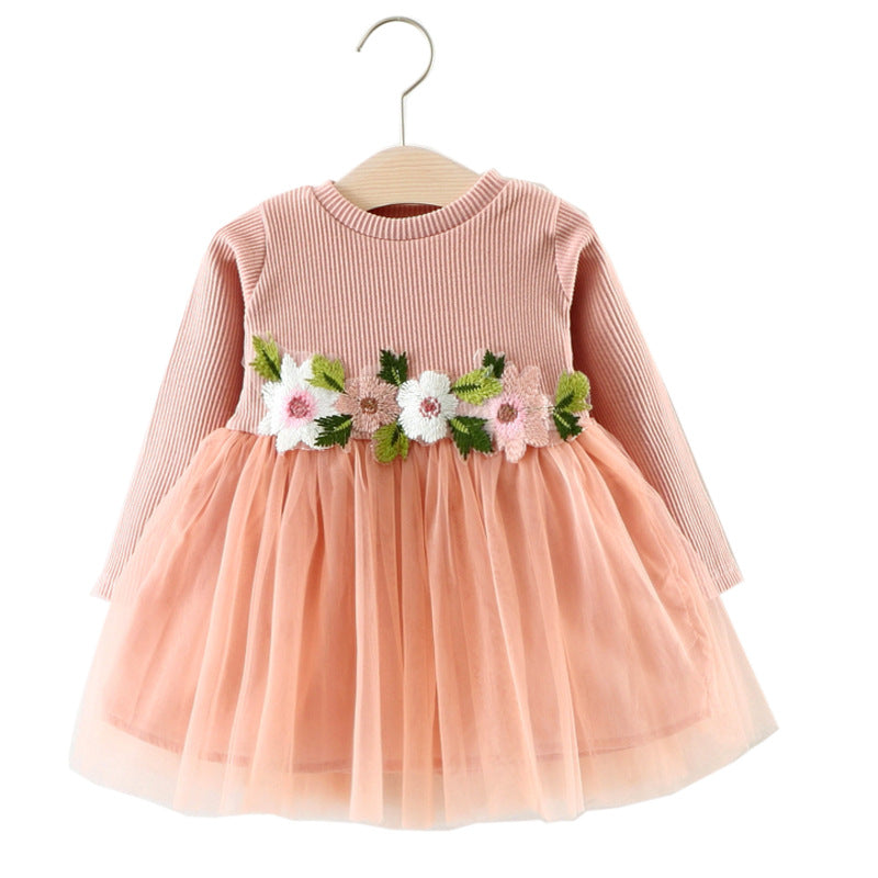 Baby Girl Long Sleeve Princess Dress Infant Birthday Party Dresses