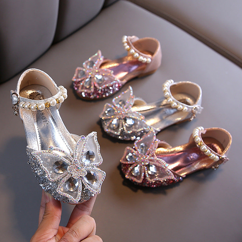 Girl Dress Shoes Children's Sequins Butterfly Shoes, Pink / EU 30 Girl Dress Shoes Children's Sequins Butterfly Shoes, Pink / EU 30