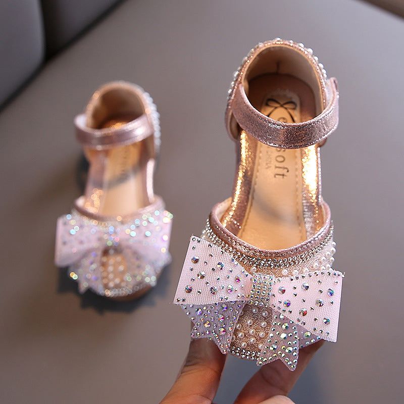 Elegant Girls Beaded Sequins Princess Shoes