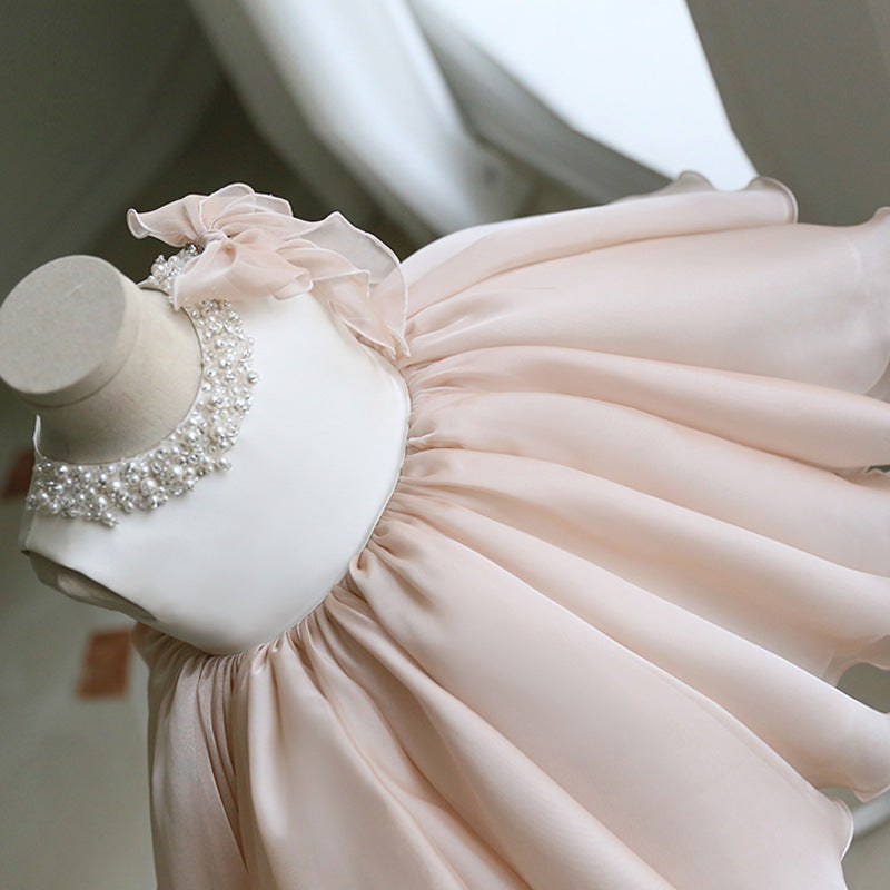 Baby's Sleeveless A Line Puffy Dress Christening Birthday Party Lovely Gown