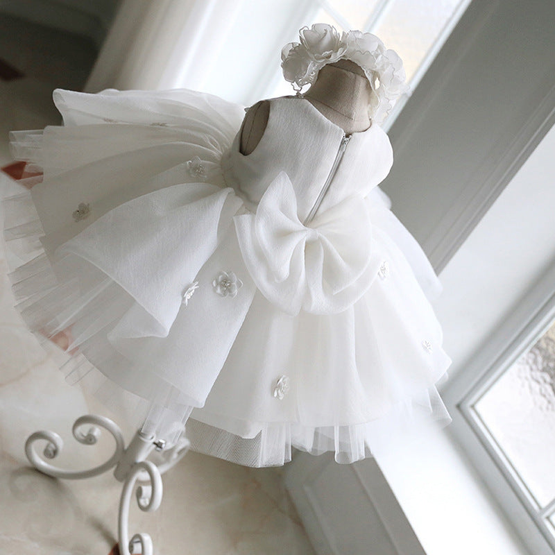 Baptism Dresses Baby Girl White Wedding Lace Flower Girl Dresses Toddler Birthday Party Dress