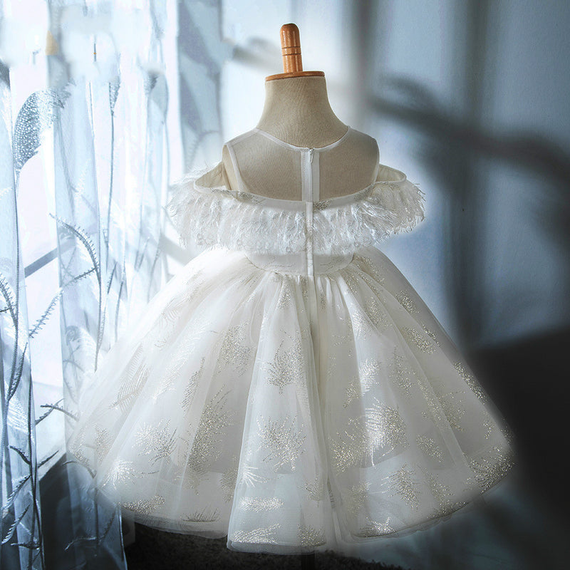 Flower Girl Dresses Baby Girl Elegant Sleeveless Mesh Princess Christening Dress