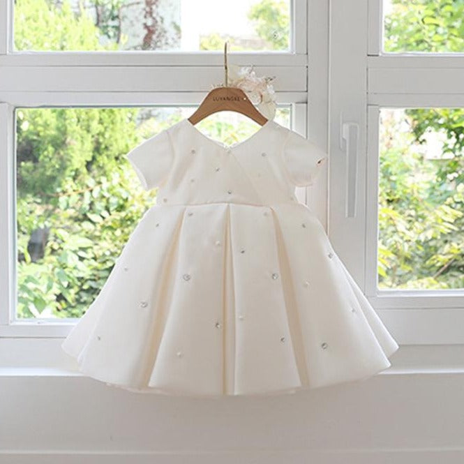 Baby Girl Formal Princess Dresses Easter Dress Toddler White Back Bow Summer Ball Gowns