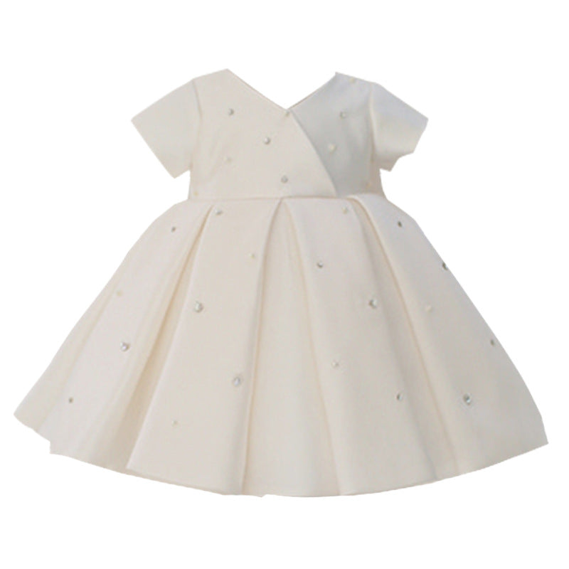 Baby Girl Formal Princess Dresses Easter Dress Toddler White Back Bow Summer Ball Gowns