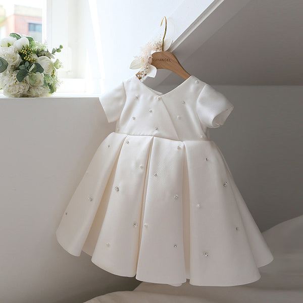 Baby Girl Formal Princess Dresses Easter Dress Toddler White Back Bow Summer Ball Gowns