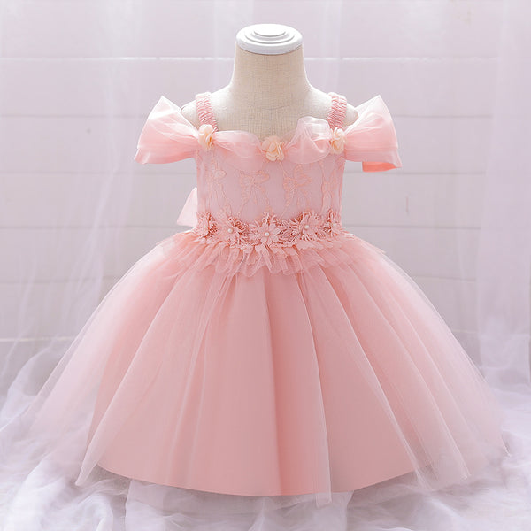 Baby Girl Birthday Dresses Toddler Lace Embroidery Fluffy Formal Princess Dress