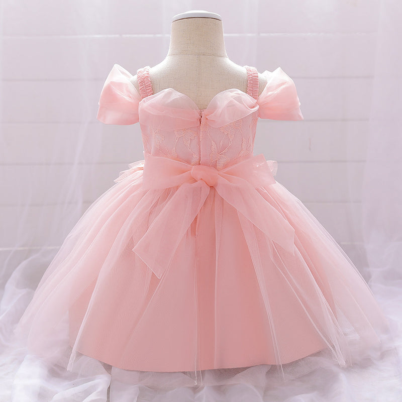 Baby Girl Birthday Dresses Toddler Lace Embroidery Fluffy Formal Princess Dress