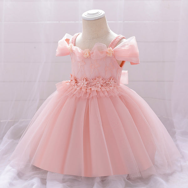 Baby Girl Birthday Dresses Toddler Lace Embroidery Fluffy Formal Princess Dress