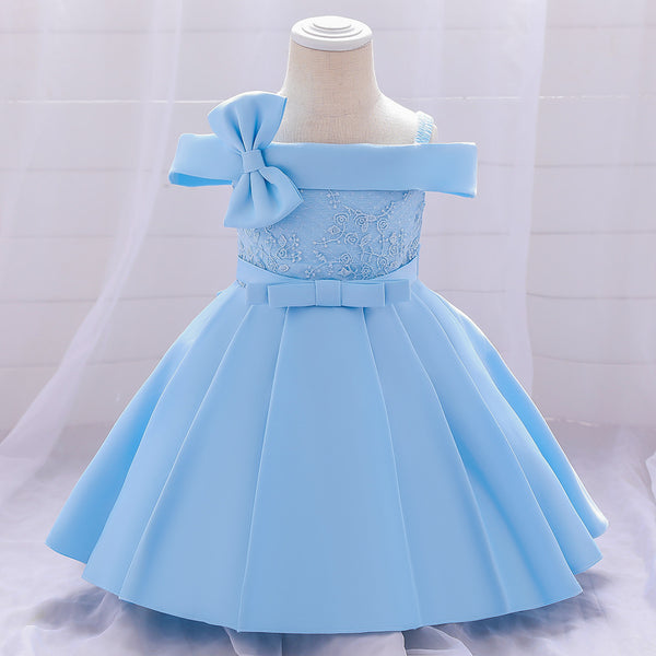 Infant Birthday Dresses Baby Girl Butterfly Bow Fluffy Formal Princess Dresses