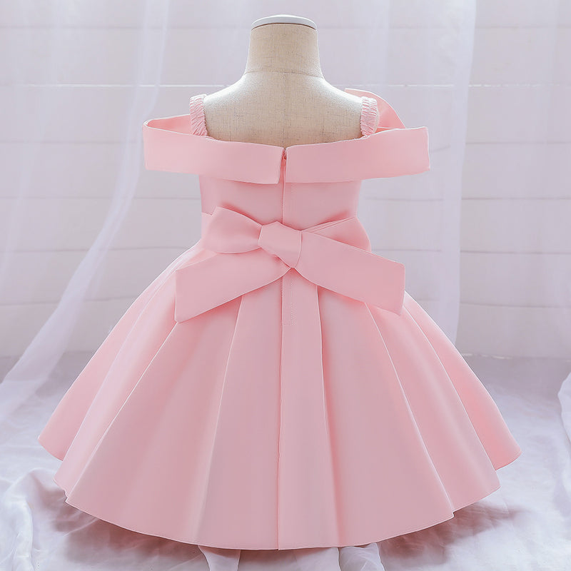 Infant Birthday Dresses Baby Girl Butterfly Bow Fluffy Formal Princess Dresses